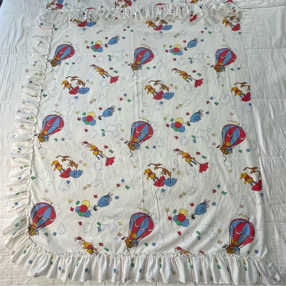 Vintage Winnie the Pooh Priscilla Curtain Panels “The Blustery Day” 49”X62” - Picture 3 of 13